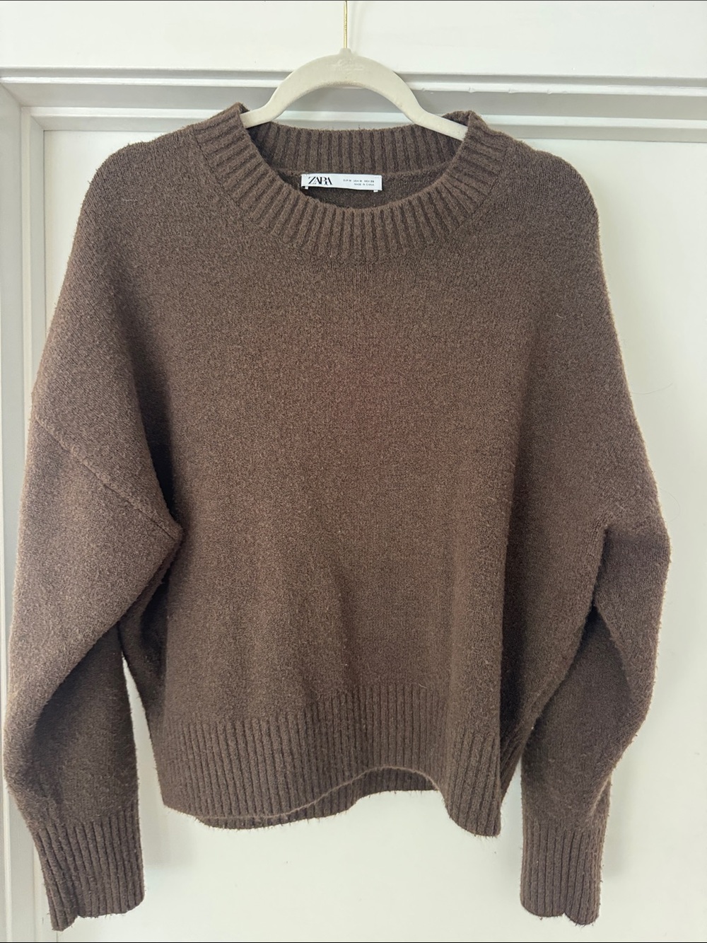 Zara Chocolate Brown Crewneck Sweater